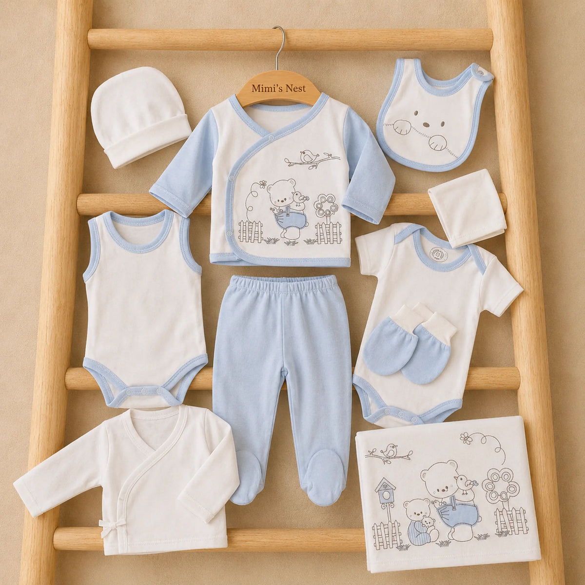 Newborn 10-Piece Set 600ZP Gardener Bear