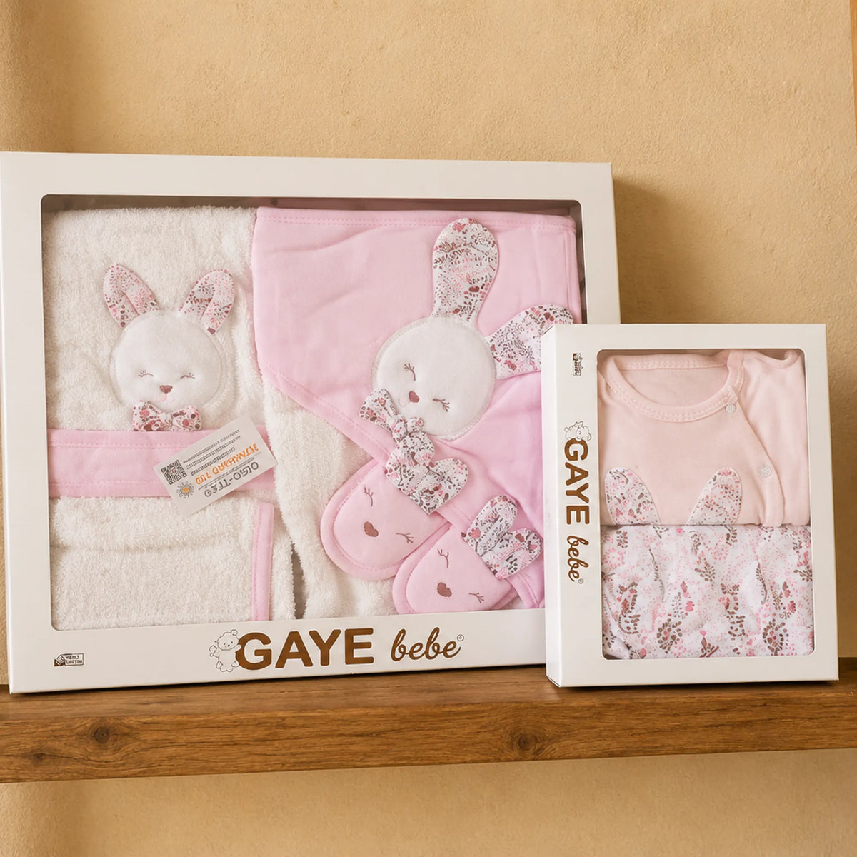 Gaye Bebe Baby Bathrobe Set – 100% Cotton Hooded Robe for Newborns