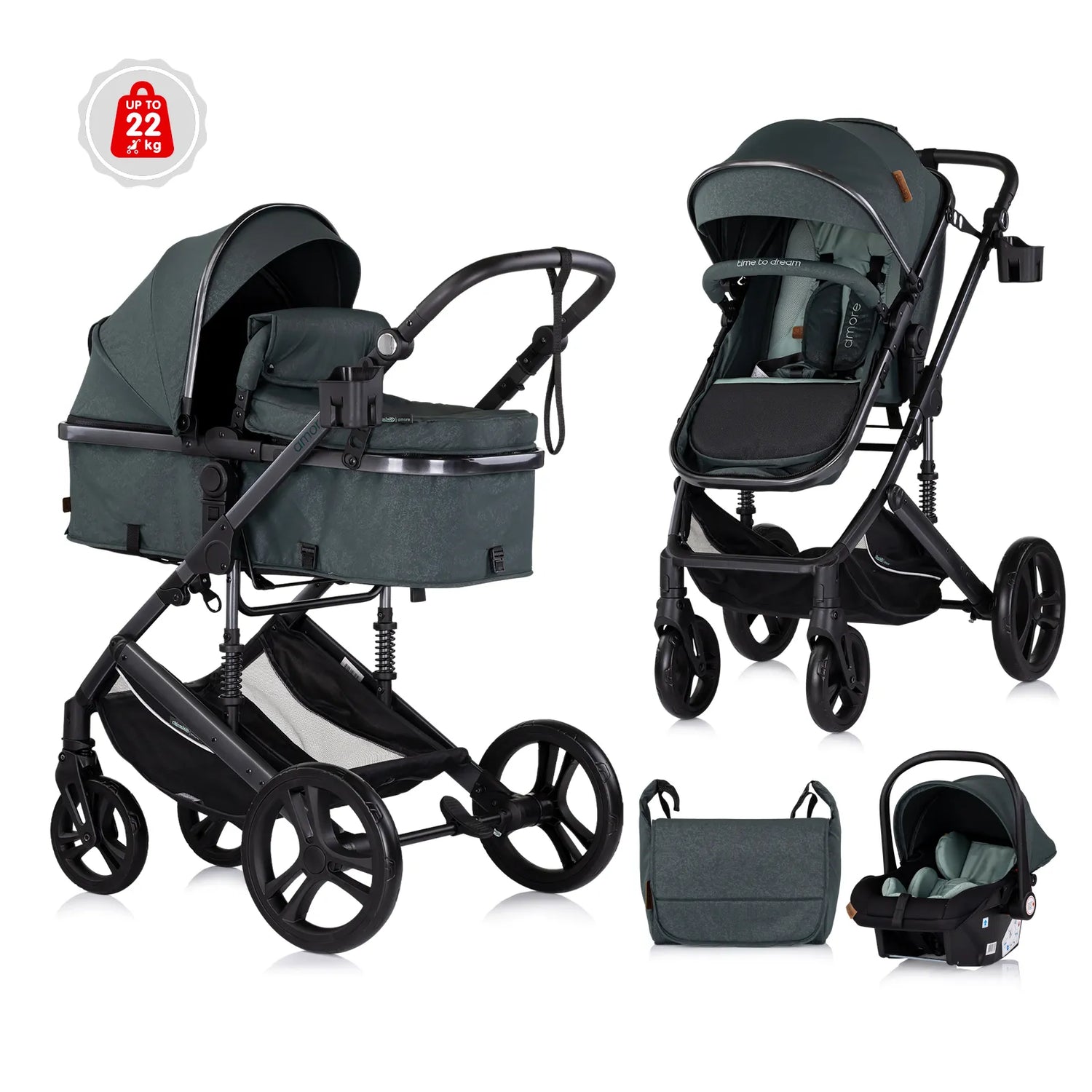 Transformable Baby Stroller "Amore" (0-22 kg)