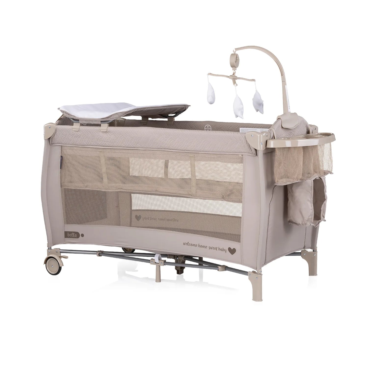 Foldable Travel Cot with Changing Pad "Bella"