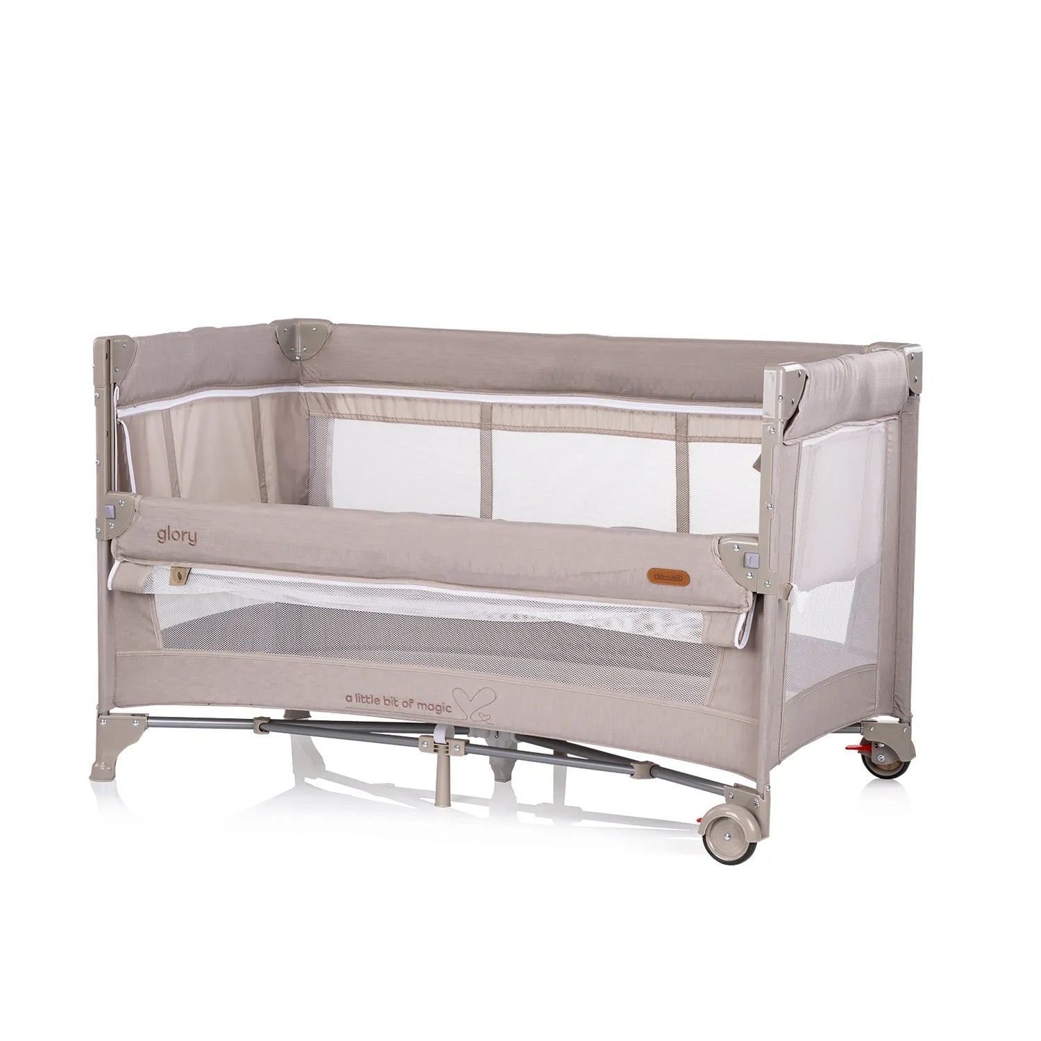 Foldable Travel Cot with Drop Side "Glory" (One-Hand Fold)