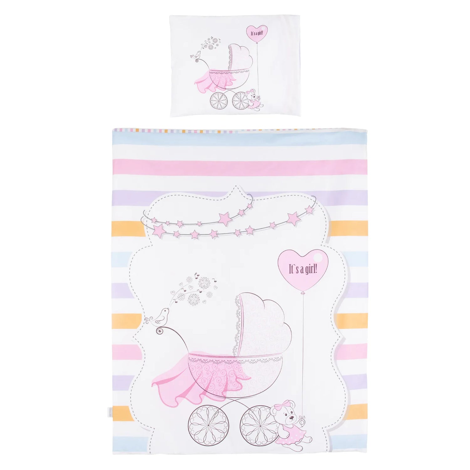 5-Piece Baby Bedding Set – Pink Heart