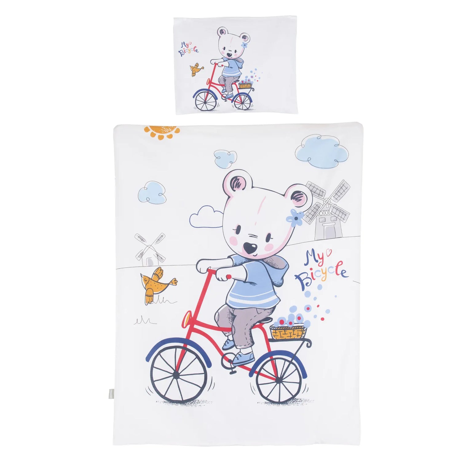5-Piece Baby Bedding Set – Bear with Bicycle