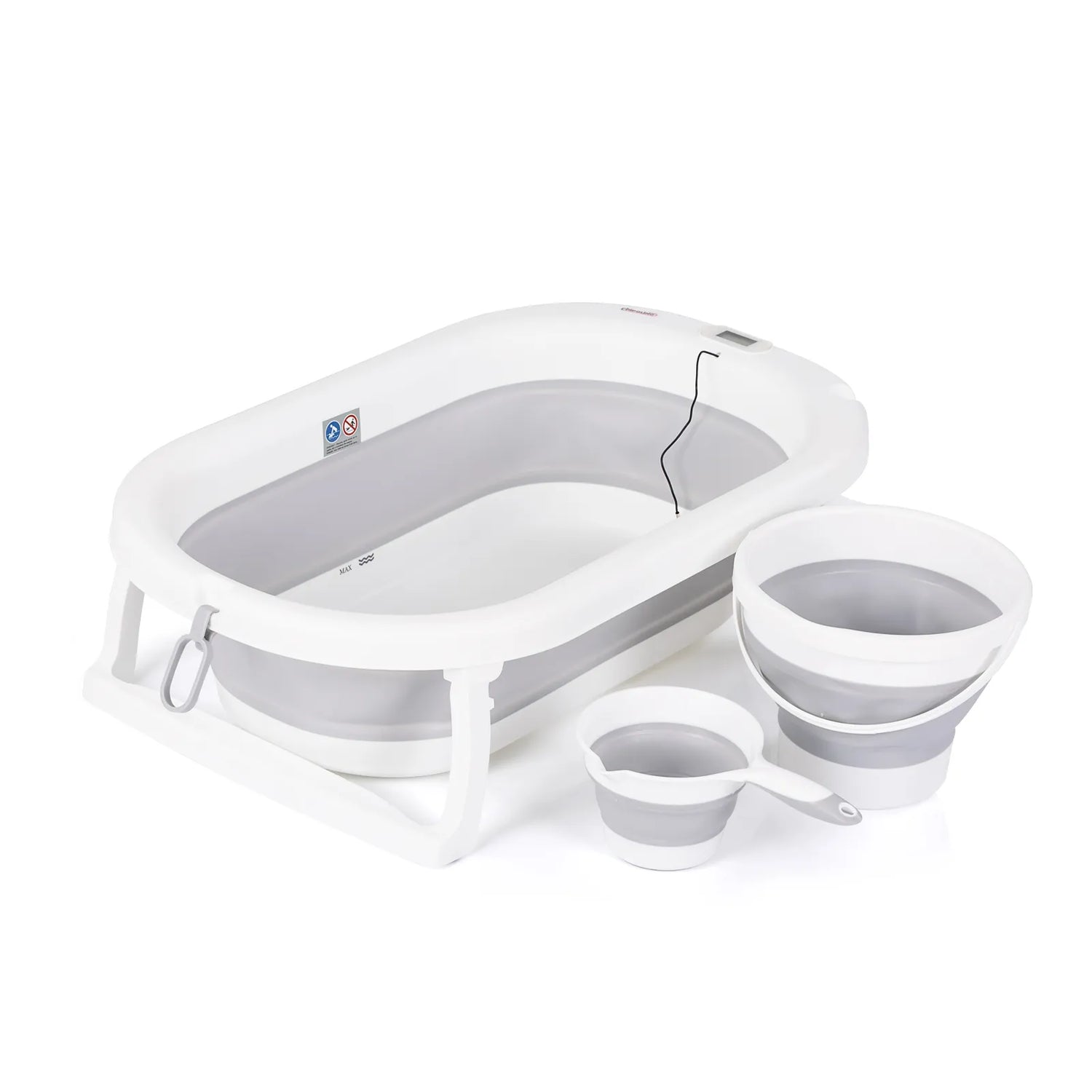 Foldable Baby Bathtub "Bubble Spa" with Thermometer & Accessories